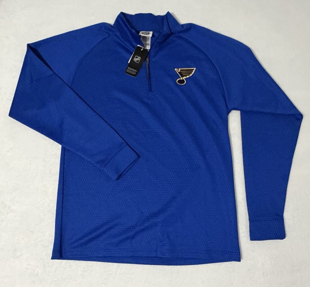 Men’s NHL St. Louis Blues 1/4 Zip Shirt Size Medium New With Tags NWT